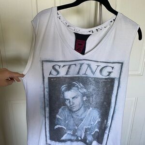 White Graphic Tank Top